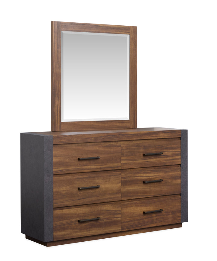 Jensen Tavern Brown Double Drawer Dresser With Paper Mirror - B6306-2248