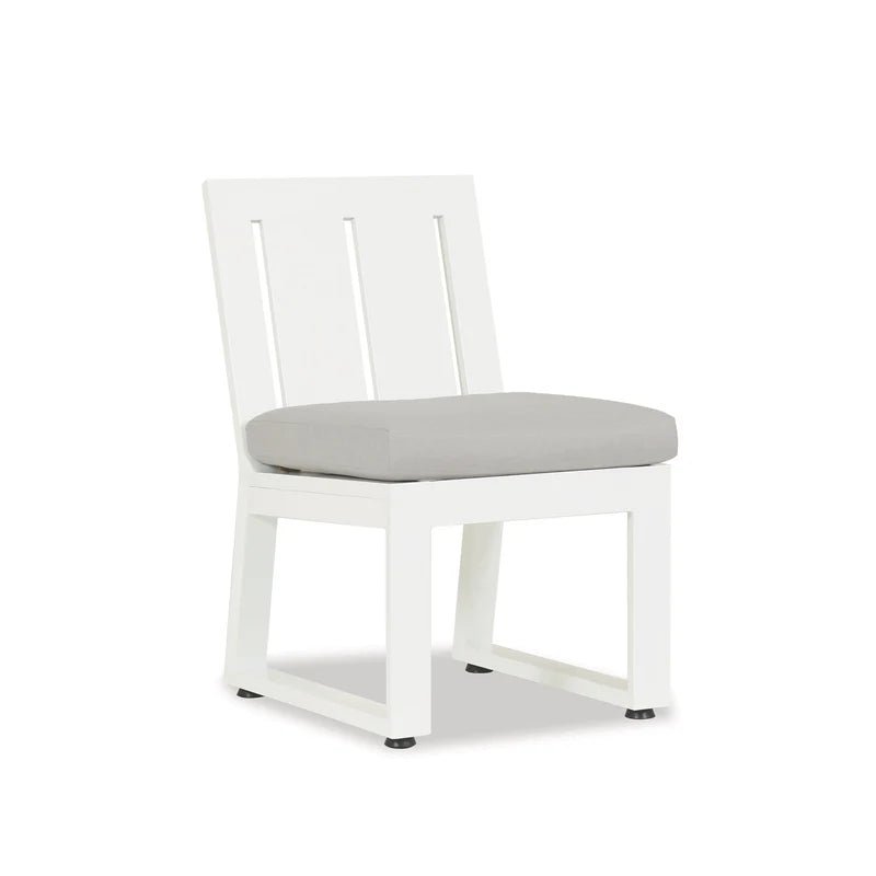 American Home Furniture | Sunset West - Newport Armless Dining Chair in Cast Silver, No Welt