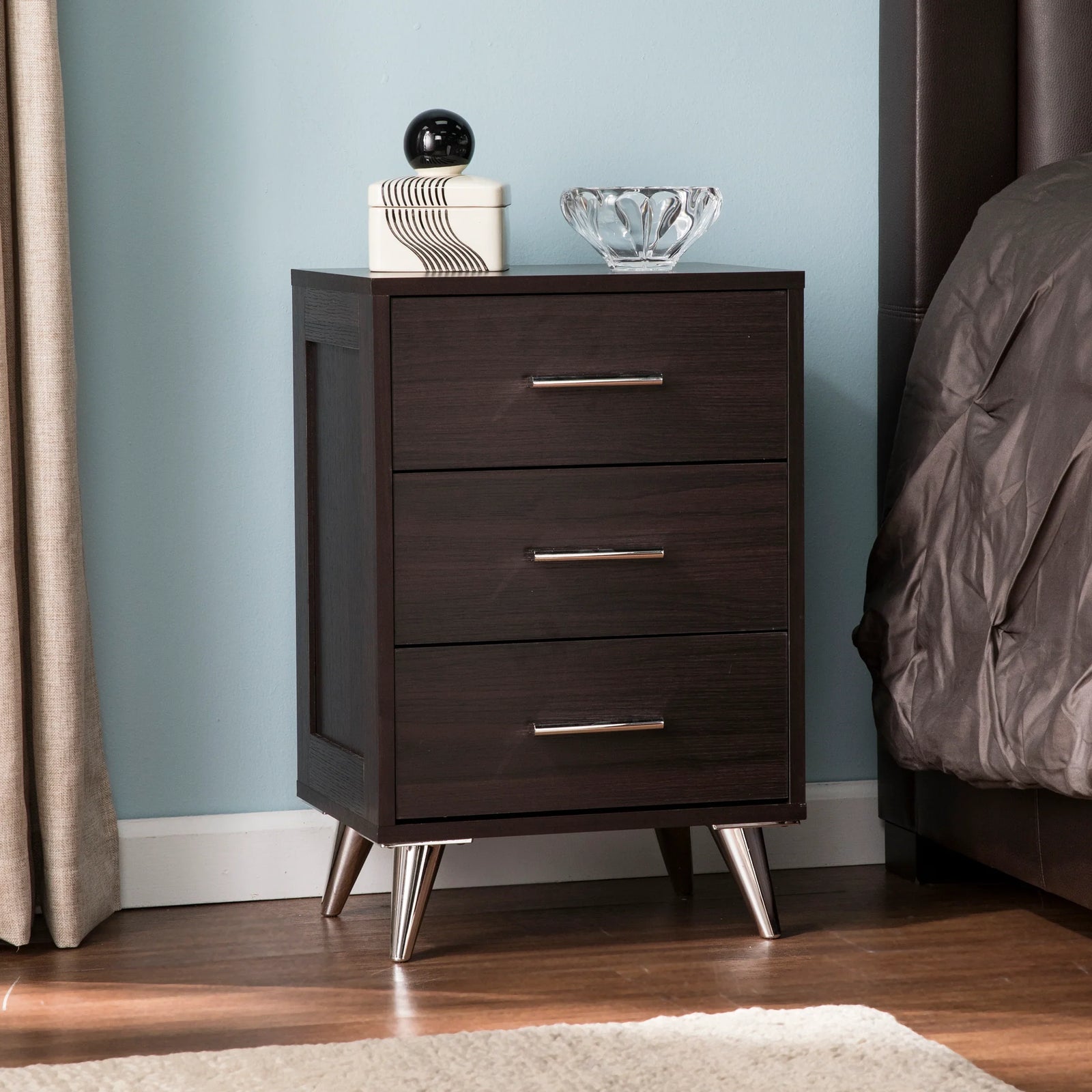 SEI Furniture Owen Modern Storage Nightstand NIGHTSTANDS