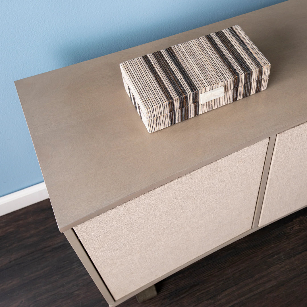 Abston 3-Door Media Console - AmericanHomeFurniture