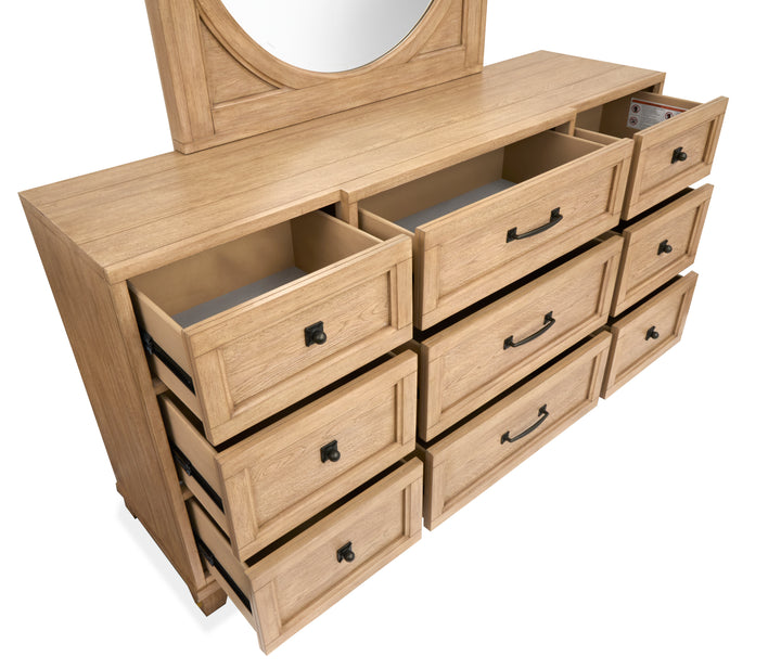 Coventry Honey Wheat Drawer Dresser With Square Mirror - B6480-2041