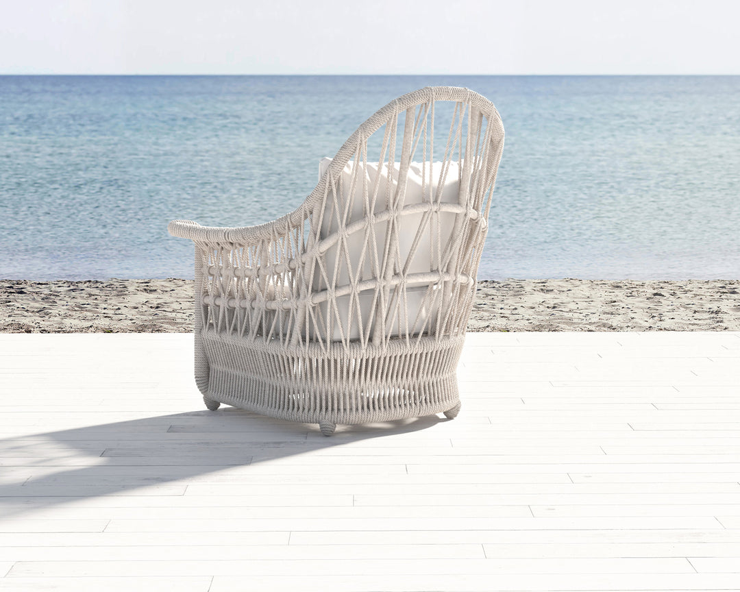 Dana Rope Wing Chair in Canvas Skyline w/ Self Welt