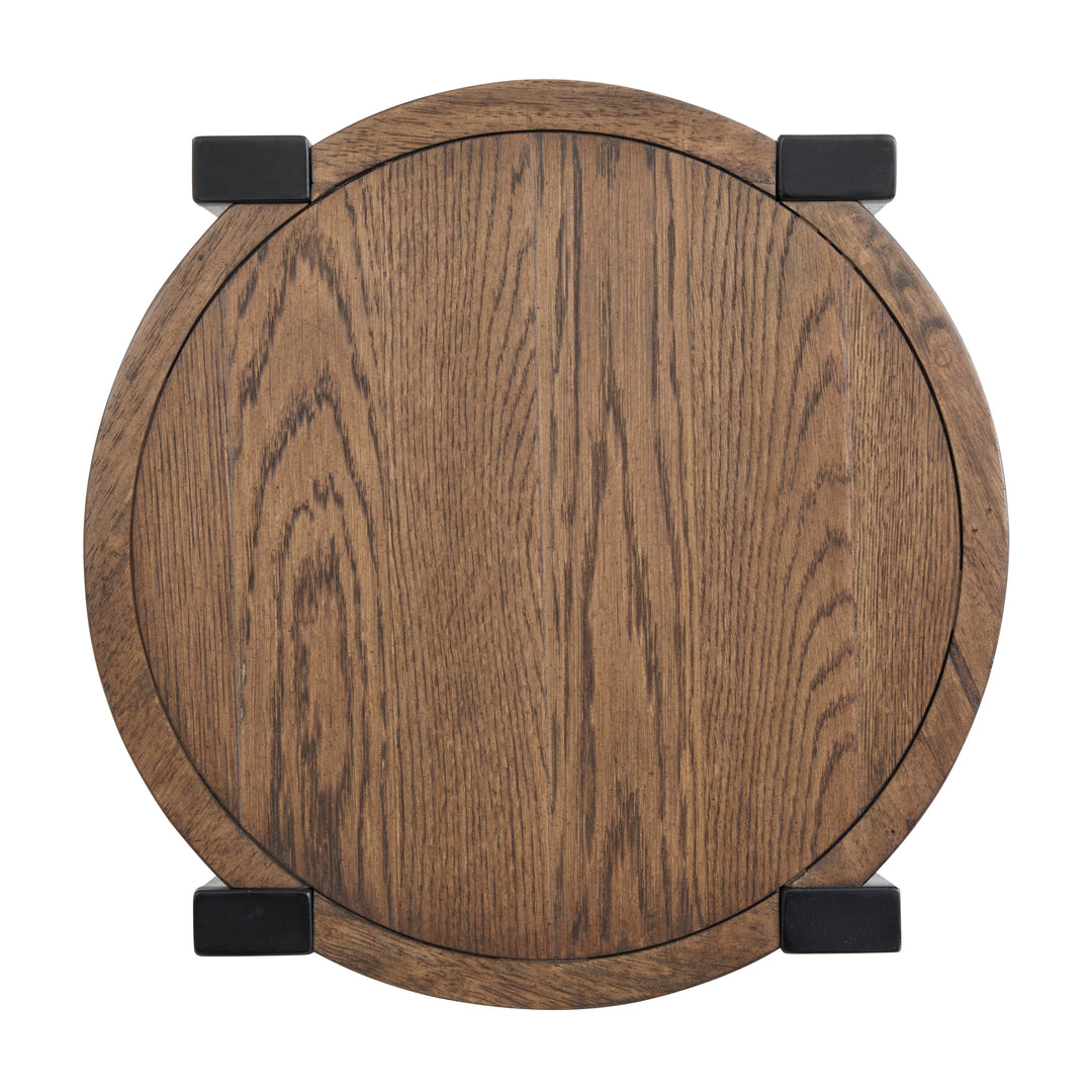 Kaysen Wallaby And Matte Black Round End Table - T5817-05