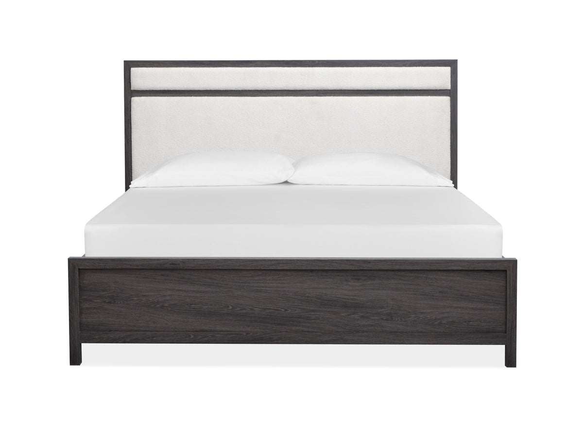 Merrifield Raisin Black King Upholstered Panel Bed - B6308-65