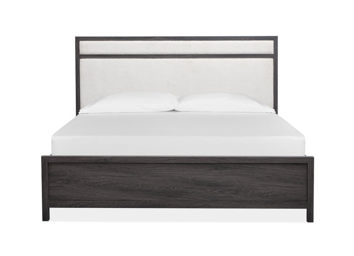 Merrifield Raisin Black King Upholstered Panel Bed - B6308-65