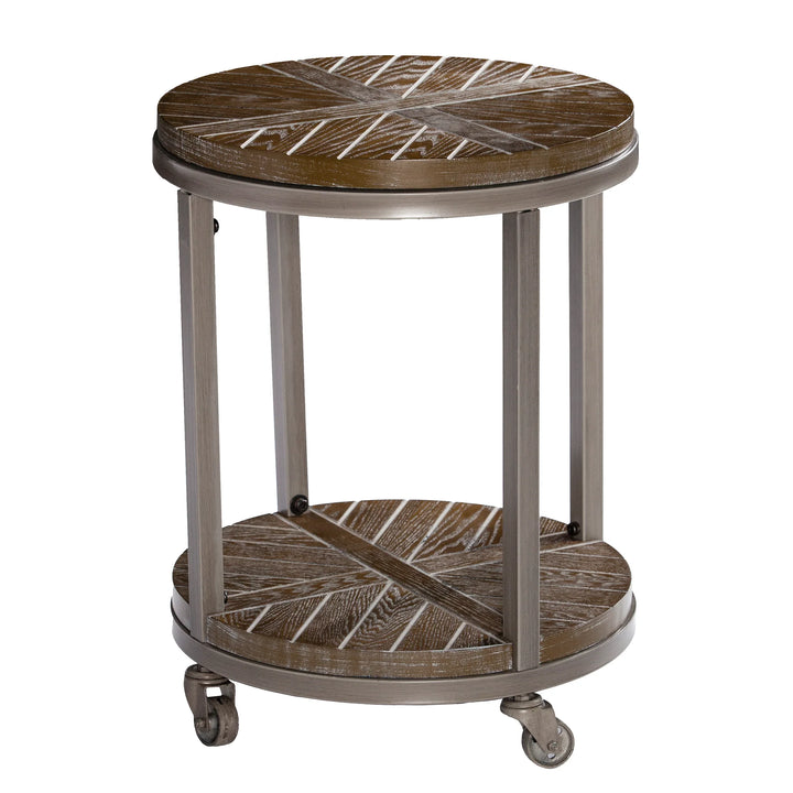 Konya Urban Industrial Round End Table - AmericanHomeFurniture
