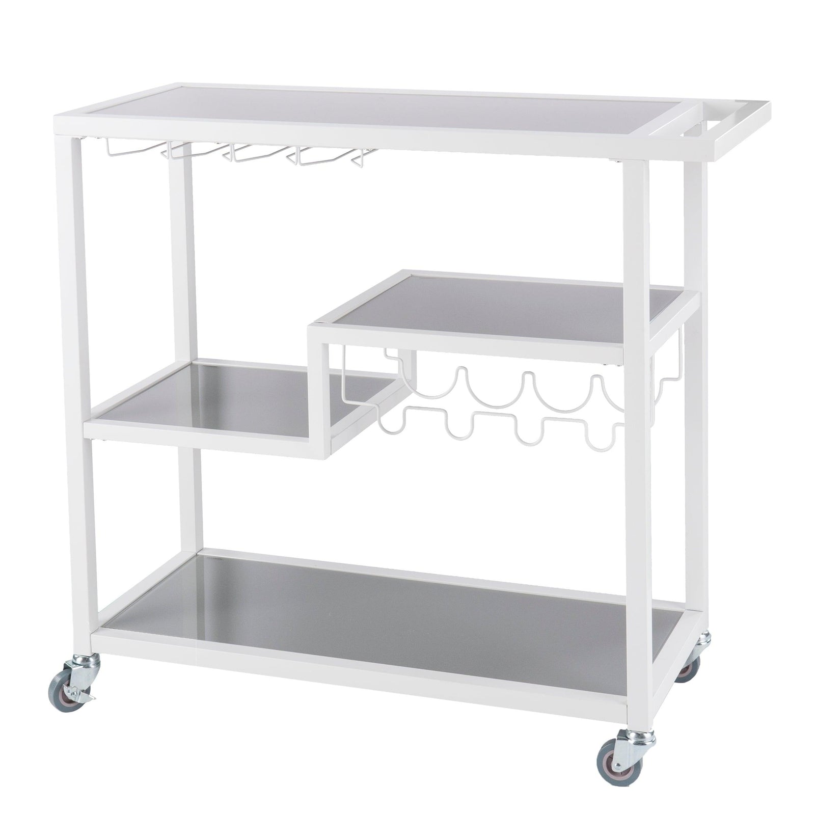 SEI Furniture Holly & Martin Zephs Bar Cart - White BAR + BAR CARTS