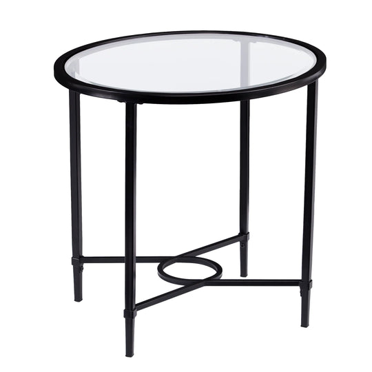 SEI Furniture Quinton Metal/Glass Oval Side Table ACCENT TABLES