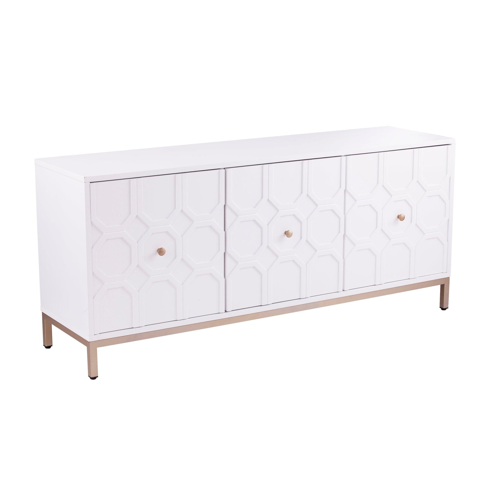 SEI Furniture Gramdlynn Antique White Three-Door Accent Cabinet CABINETS