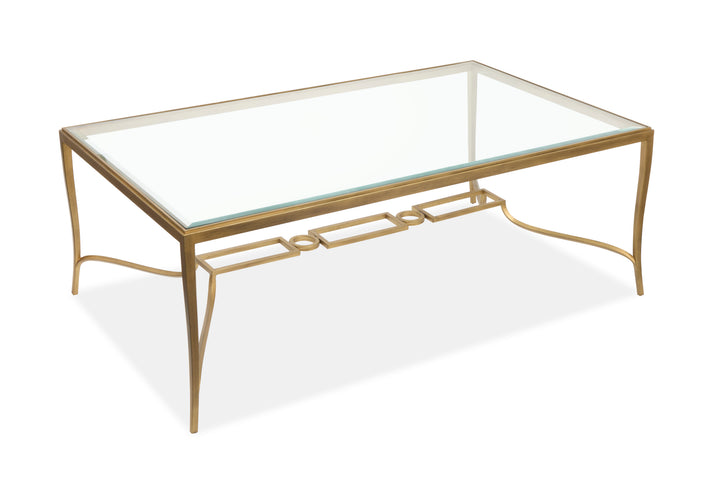 Lorena Burnished Brass Rectangular Cocktail Table - T6300-43
