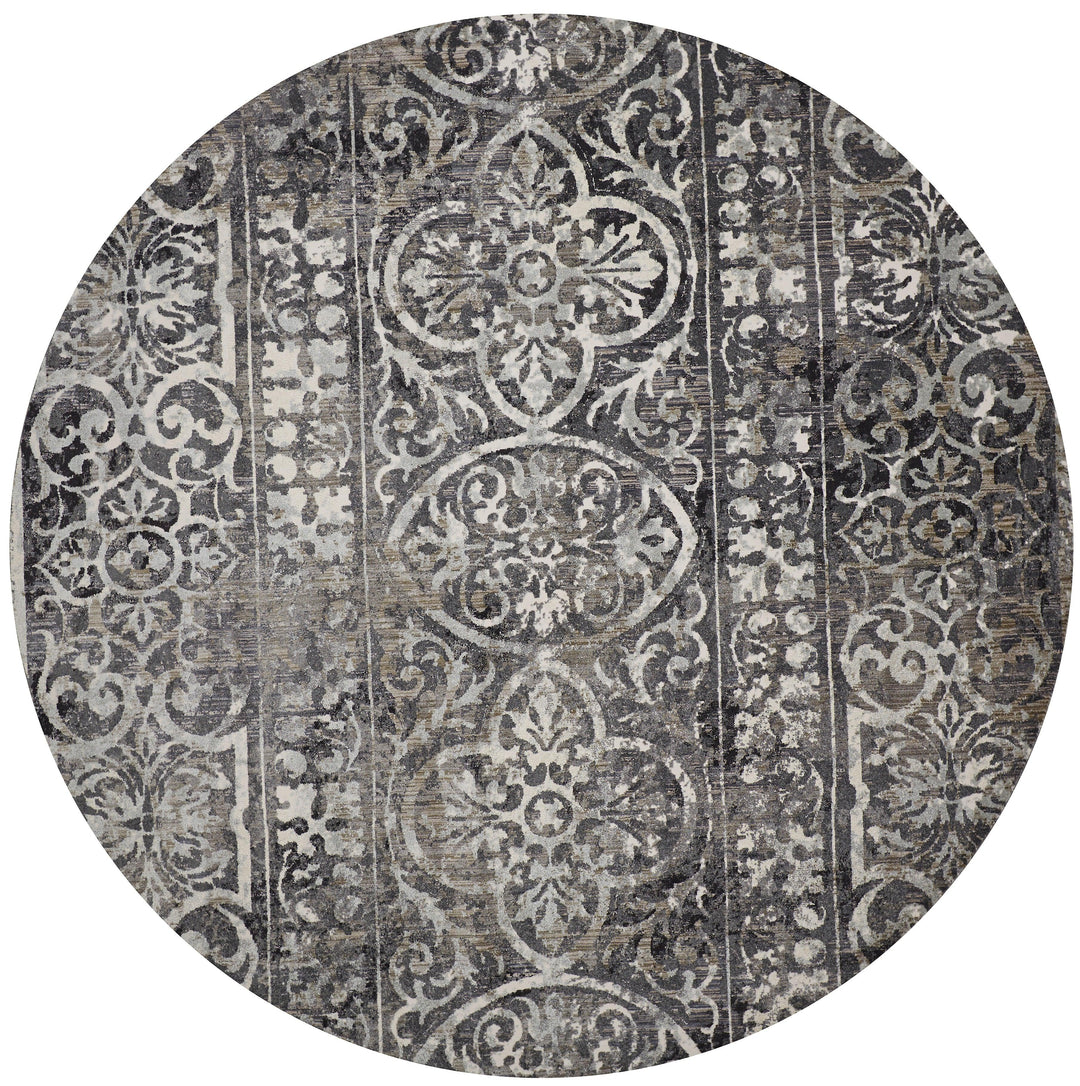 Round/8'9" x 8'9" /Charcoal/Ivory