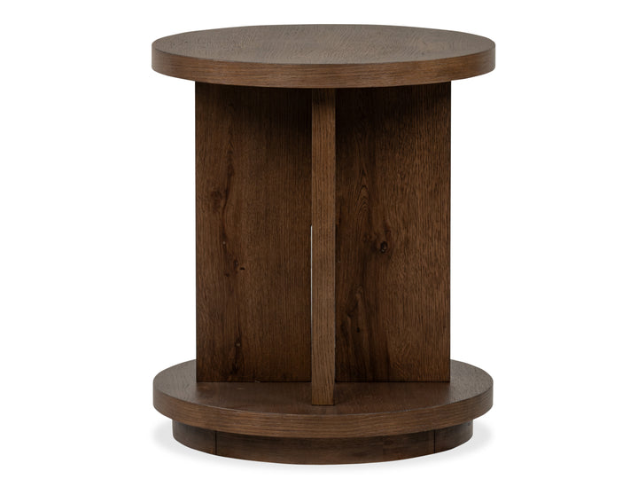 Oswald Brown Round End Table - T6576-05