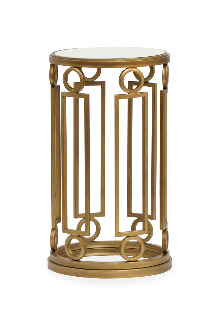 Lorena Burnished Brass Round Accent Table - T6300-35