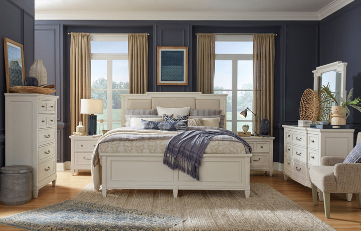 Willowbrook Egg Shell White California King Panel Upholstered Bed - B5324-75