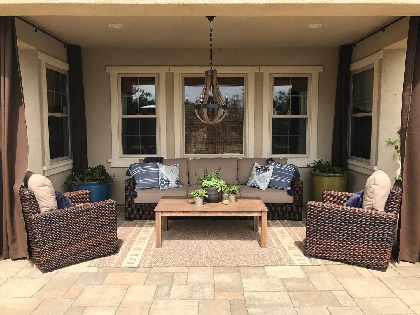 American Home Furniture | Sunset West - Montecito Club Chair in Canvas Flax w/ Self Welt
