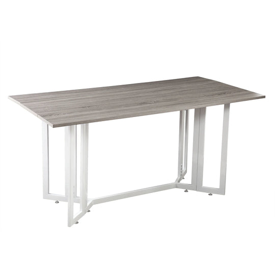 SEI Furniture Holly & Martin Driness Drop Leaf Table - Gray w/ White DINING TABLES