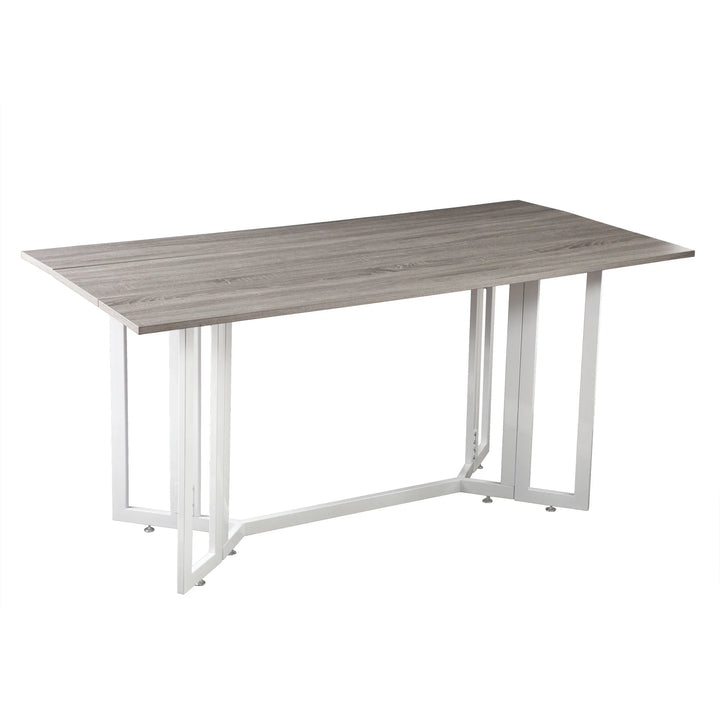Holly & Martin Driness Drop Leaf Table - Gray w/ White - AmericanHomeFurniture
