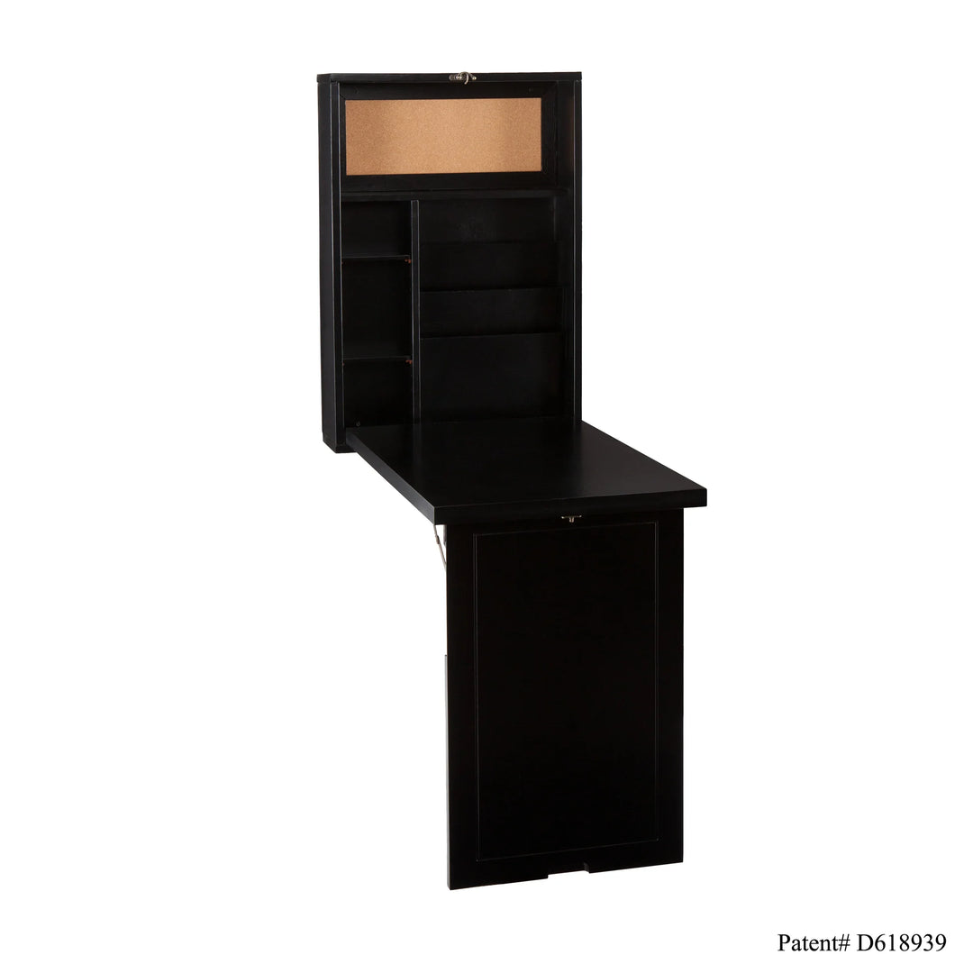 Minford Fold-Out Convertible Desk - Black - AmericanHomeFurniture