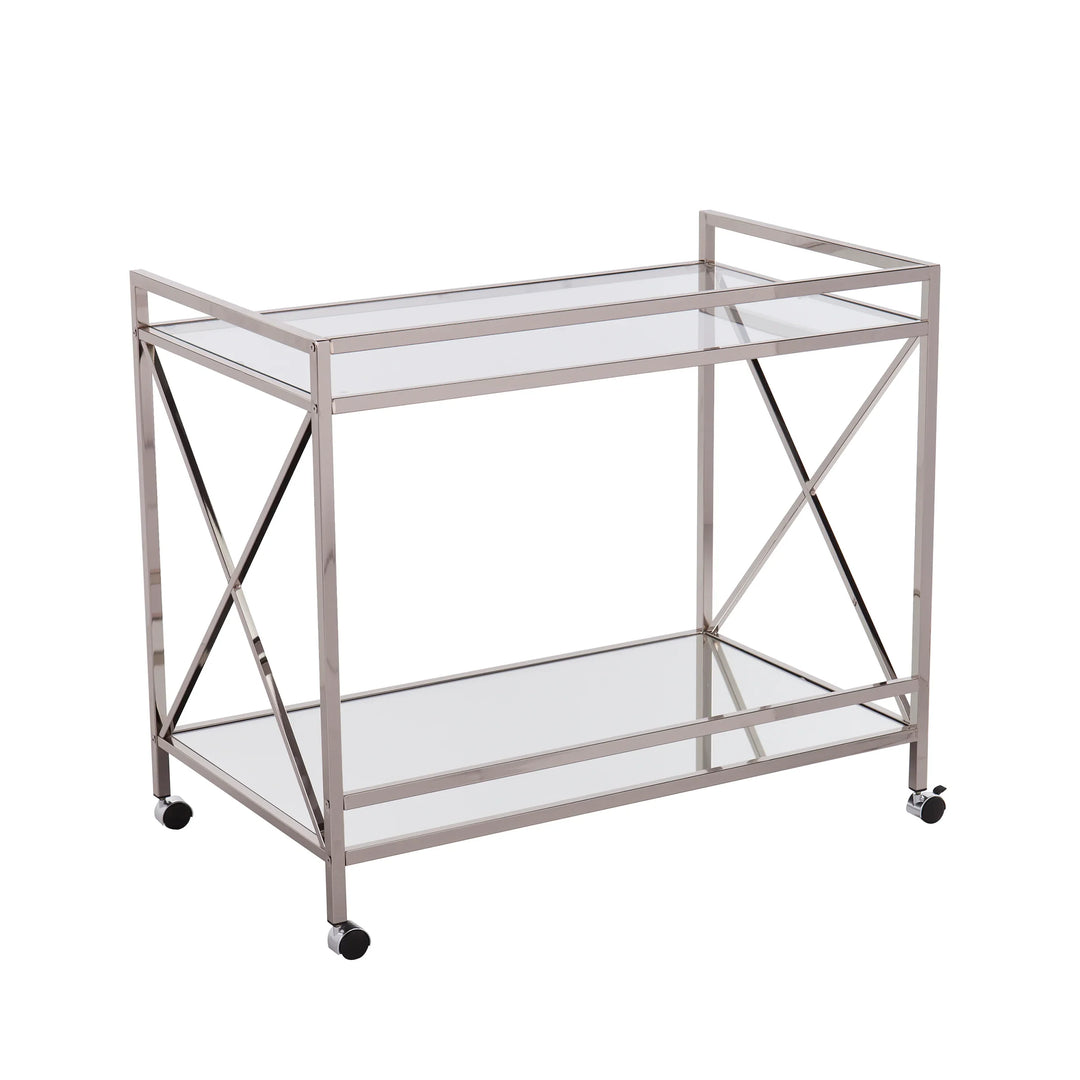 Maxton Silver Bar Cart - AmericanHomeFurniture
