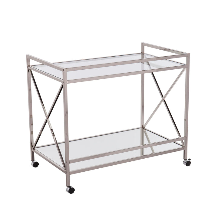 Maxton Silver Bar Cart - AmericanHomeFurniture