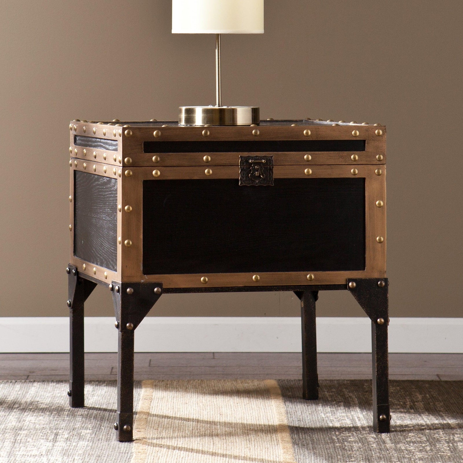 SEI Furniture Drifton Travel Trunk End Table ACCENT TABLES