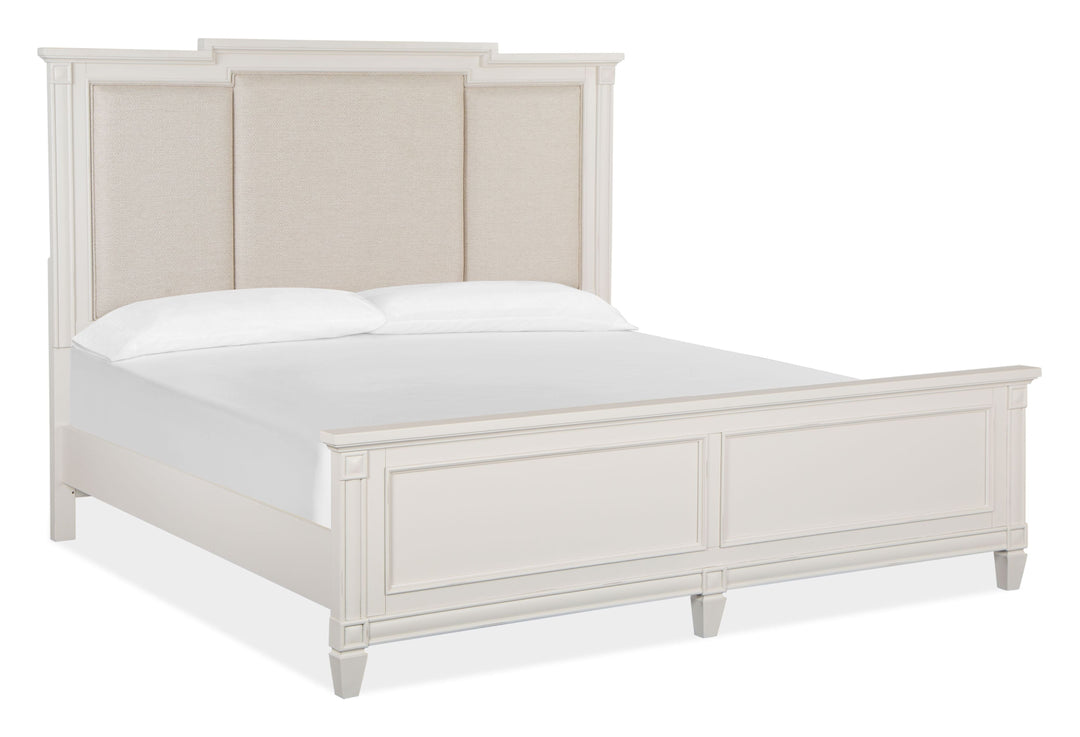 Willowbrook Egg Shell White Panel Upholstered Bed