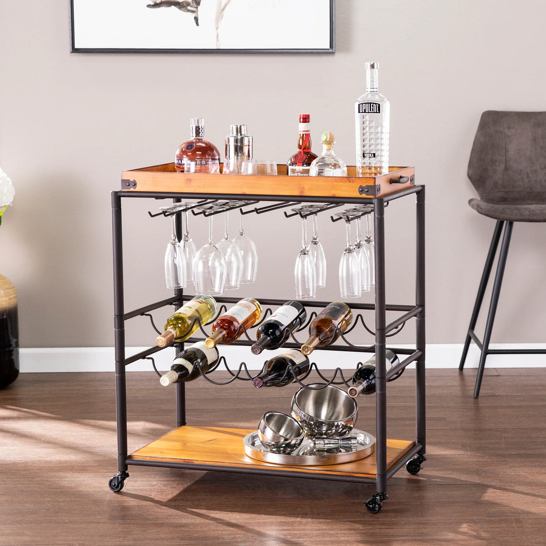 Mayson Bar Cart - AmericanHomeFurniture