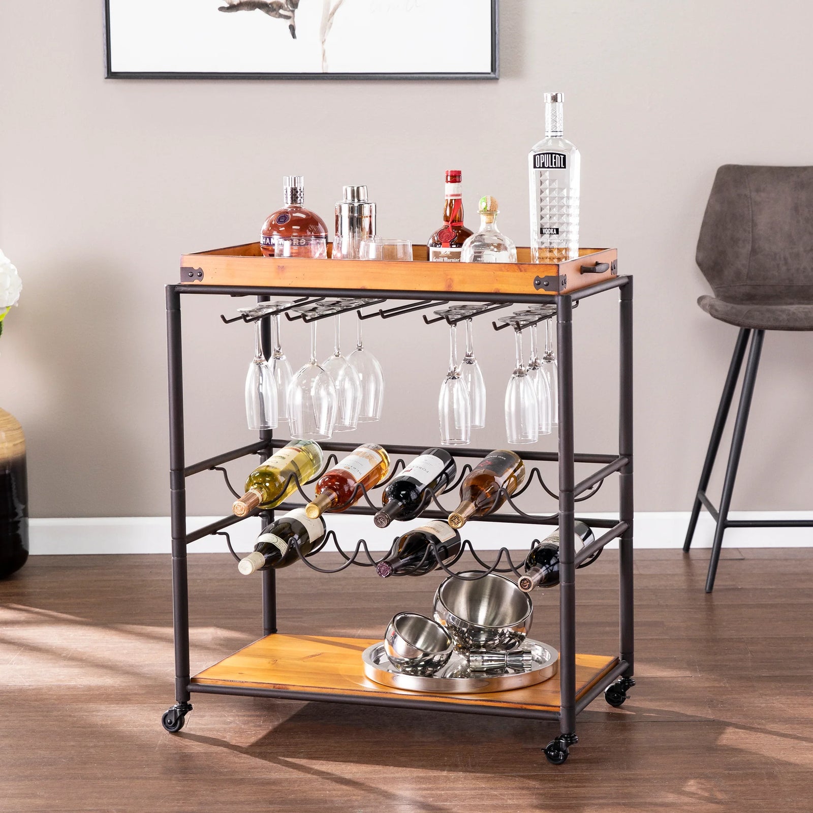 SEI Furniture Mayson Bar Cart BAR + BAR CARTS