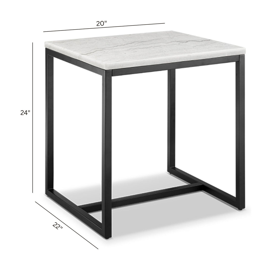 Torin White Marble And Matte Black Rectangular End Table - T5759-03