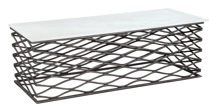 Duchess Coffee Table White & Antique Bronze - AmericanHomeFurniture