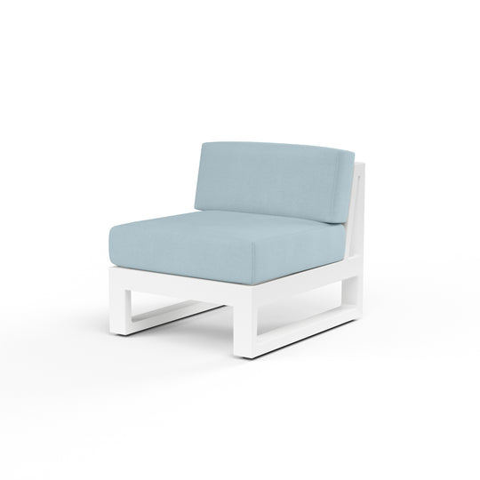 Newport Armless Club Chair in Canvas Skyline, No Welt