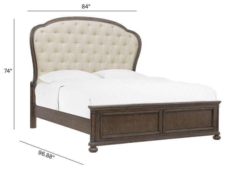 Saddle Creek Timber Brown California King Upholstered Bed - P412-BR-K6