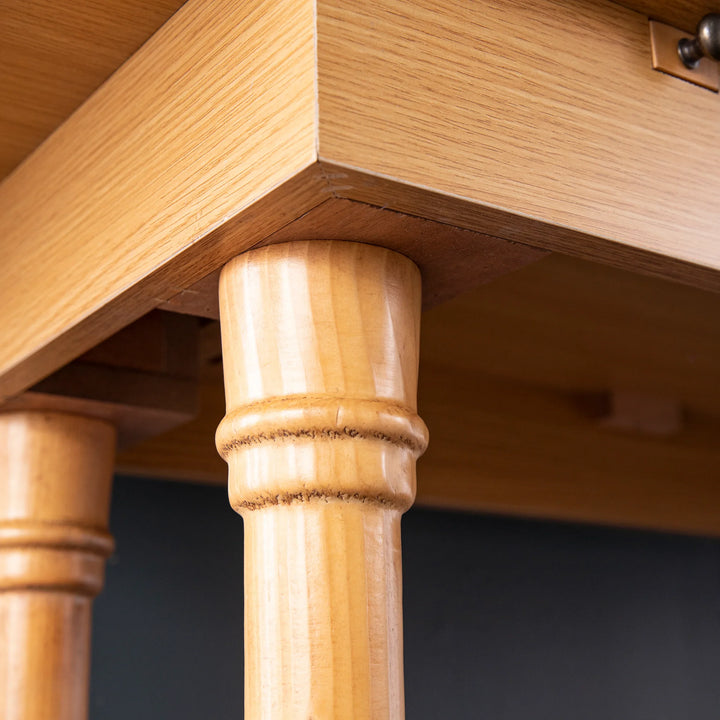 Edenderry Farmhouse Folding Trestle Console to Dining Table – Natural Oak - AmericanHomeFurniture