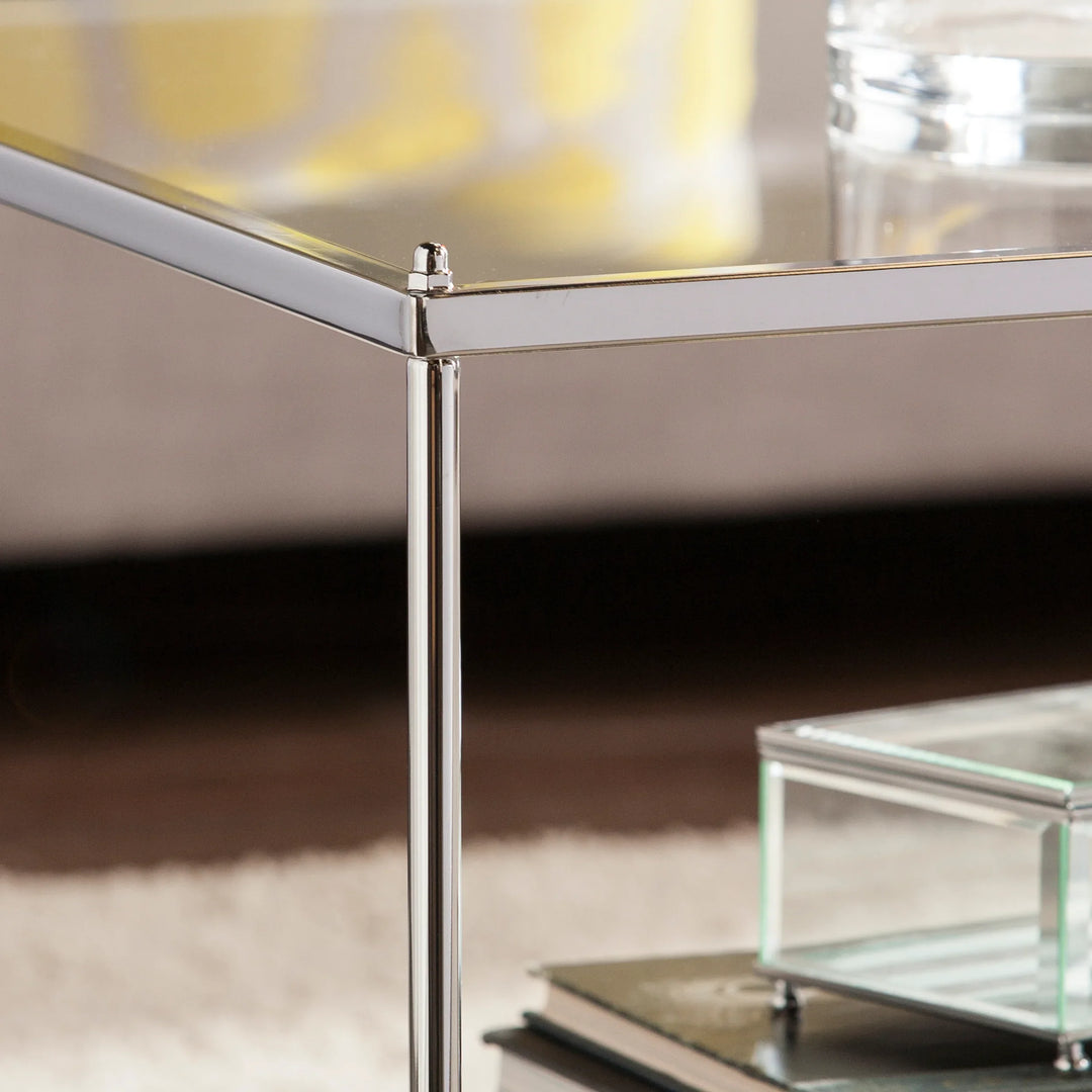 Knox Glam Mirrored Cocktail Table - Chrome - AmericanHomeFurniture