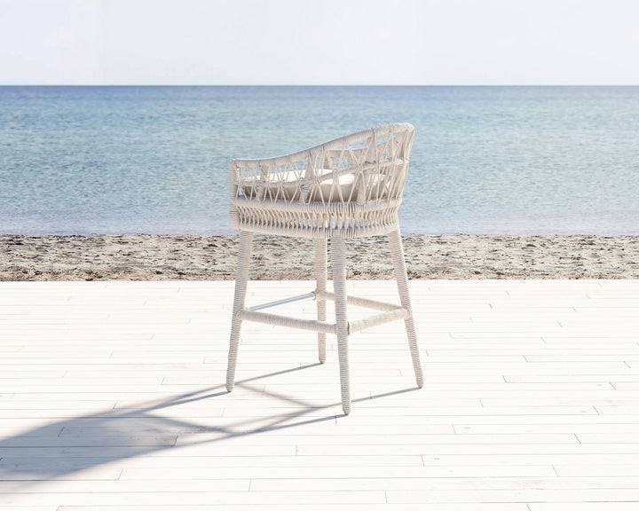 Dana Rope Bar Stool in Canvas Skyline w/ Self Welt