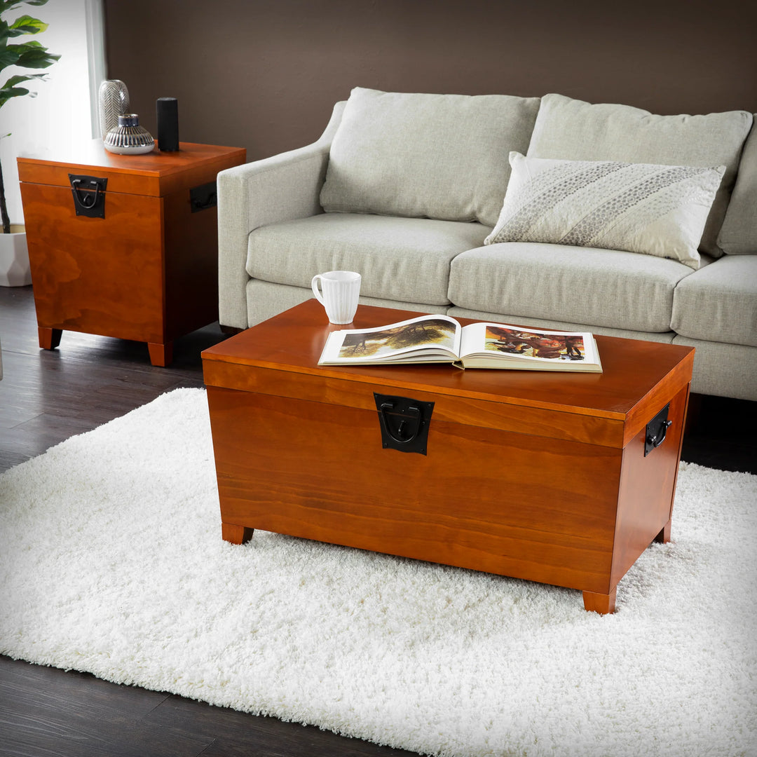 Pyramid Lift-Top Trunk Coffee Table - AmericanHomeFurniture