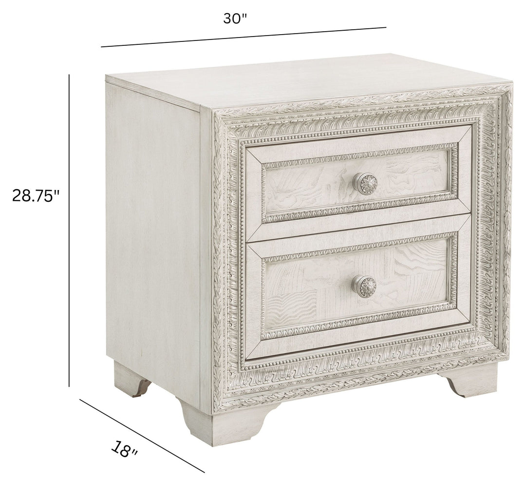 Camila Creamy White 2 Drawer Nightstand - P269140S
