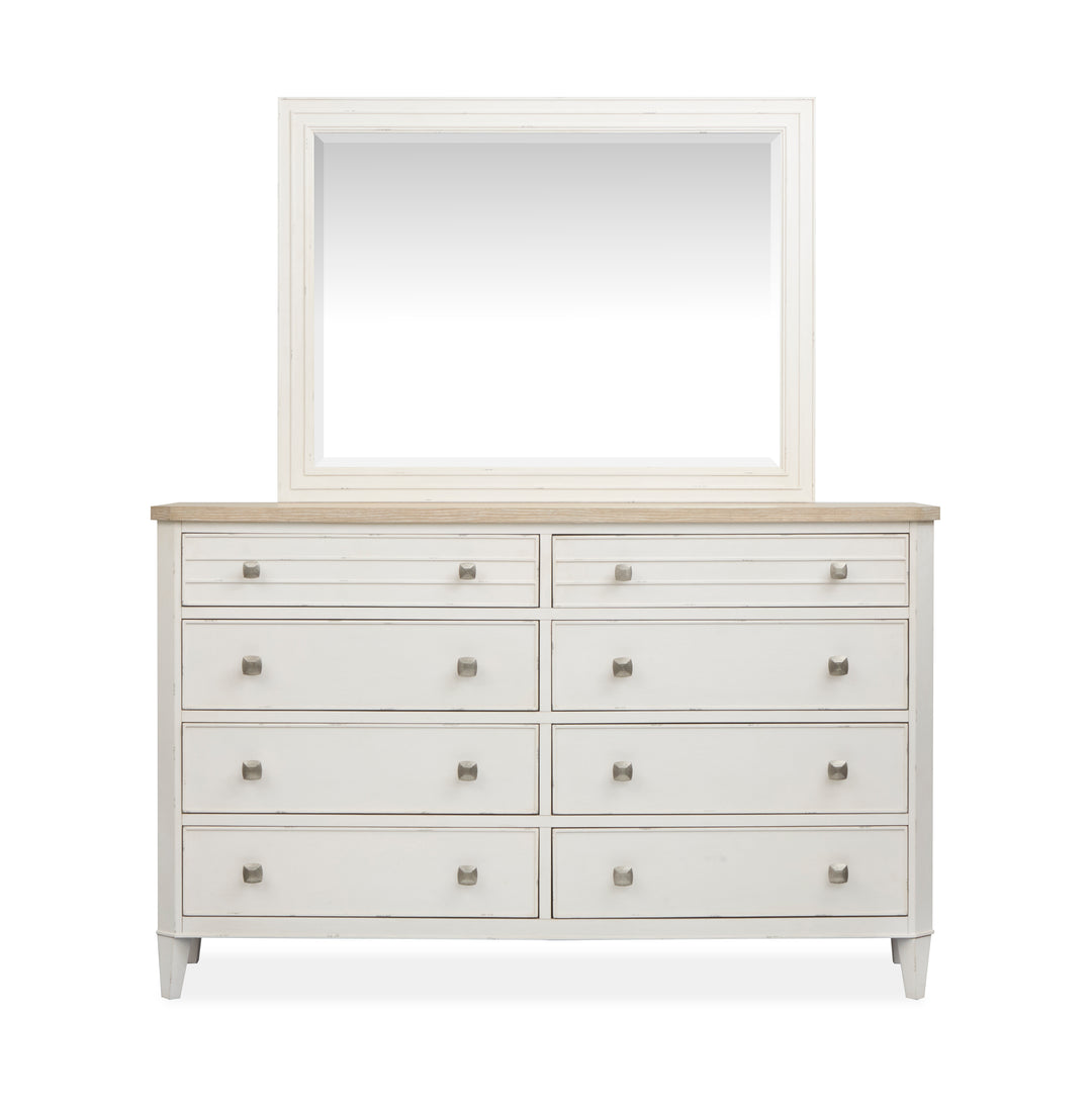 Echo Isles Sea Pearl And Driftwood Double Drawer Dresser With Landscape Mirror - B6310-2240