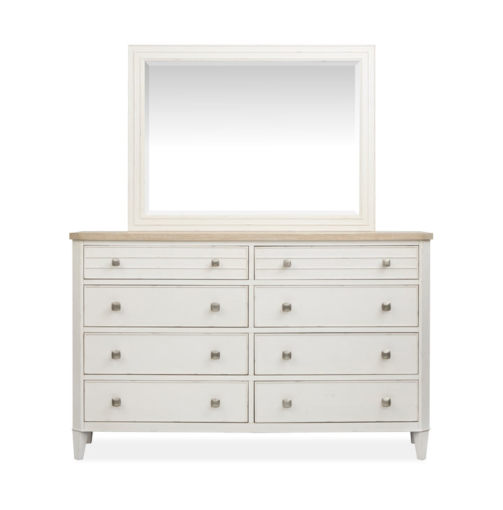 Echo Isles Sea Pearl And Driftwood Double Drawer Dresser With Landscape Mirror - B6310-2240