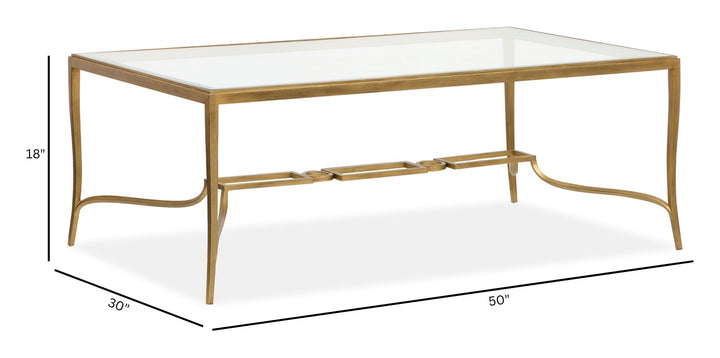 Lorena Burnished Brass Rectangular Cocktail Table - T6300-43