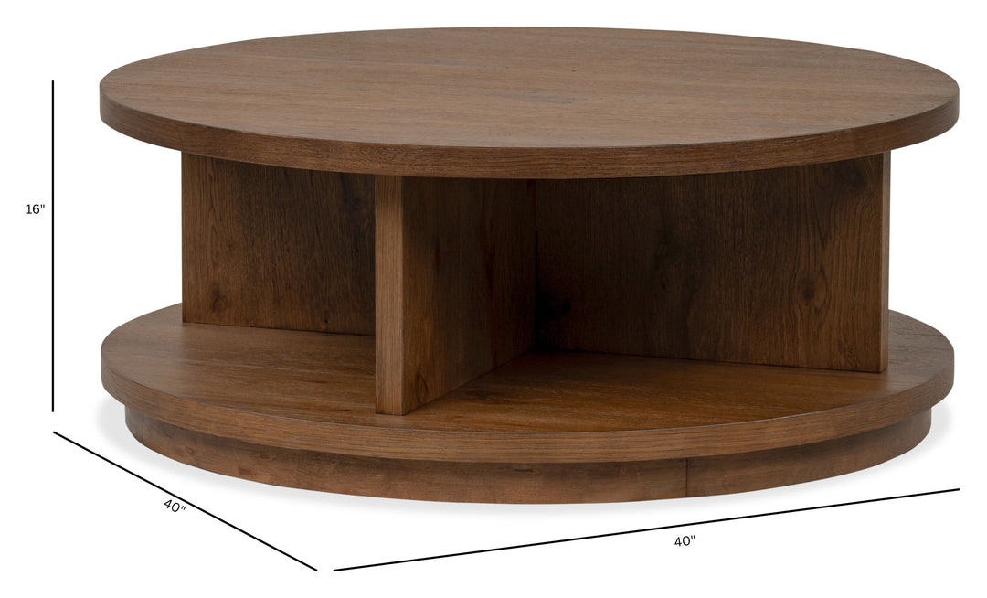 Oswald Brown Round Cocktail Table - T6576-45