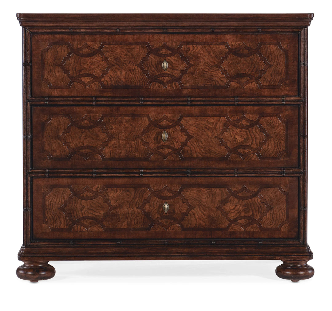 Charleston Three-Drawer Nightstand with Walnut Inlay