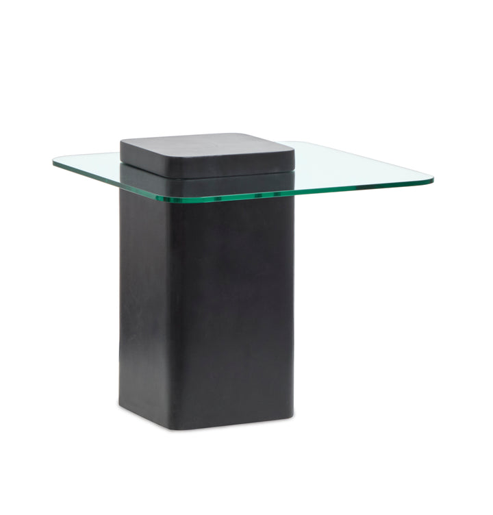 Donora Clear Glass And Obsidian Square End Table - T6388-01