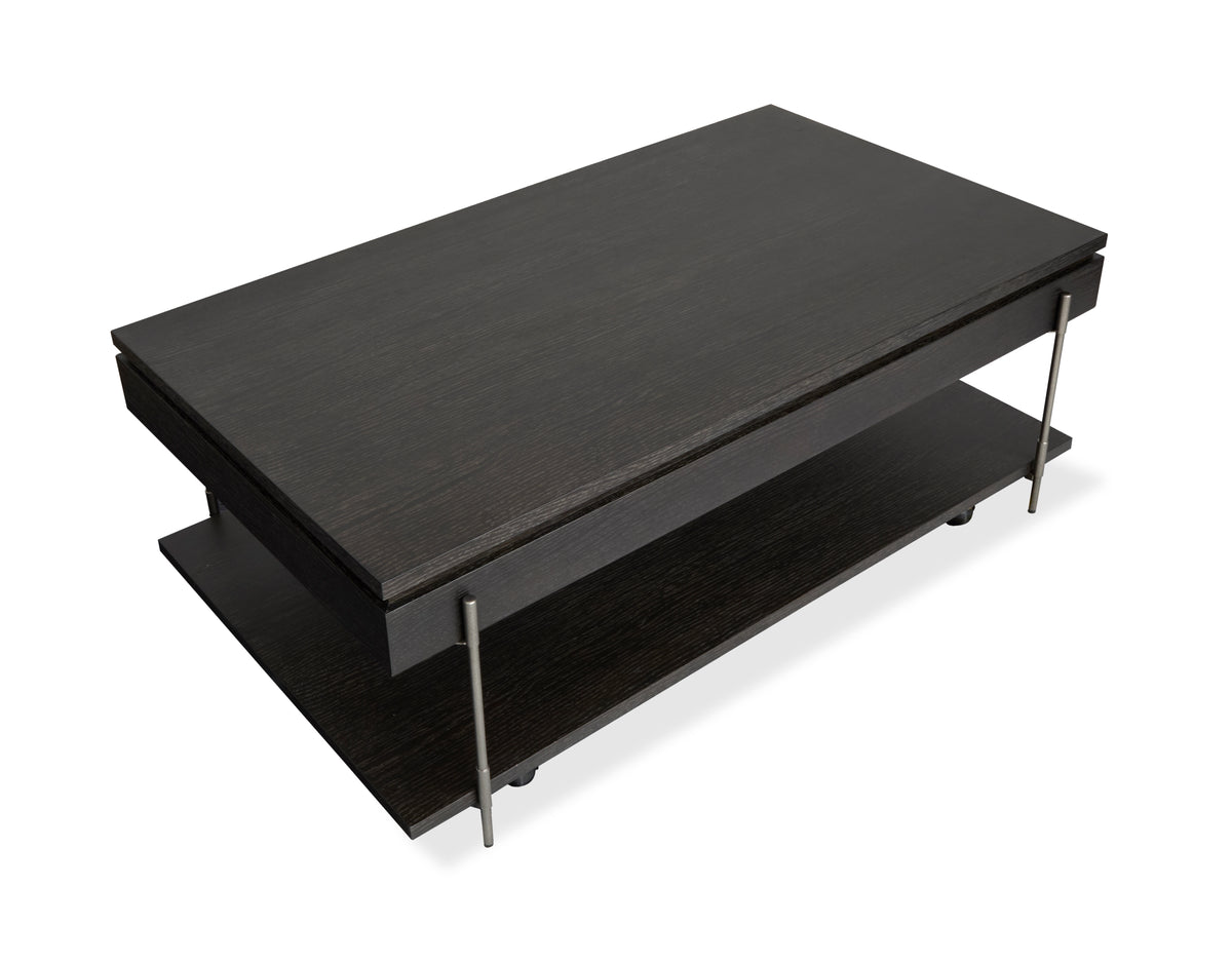 Spencer Dark Briarsmoke Lift Top Storage Cocktail Table With Casters - T5897-50