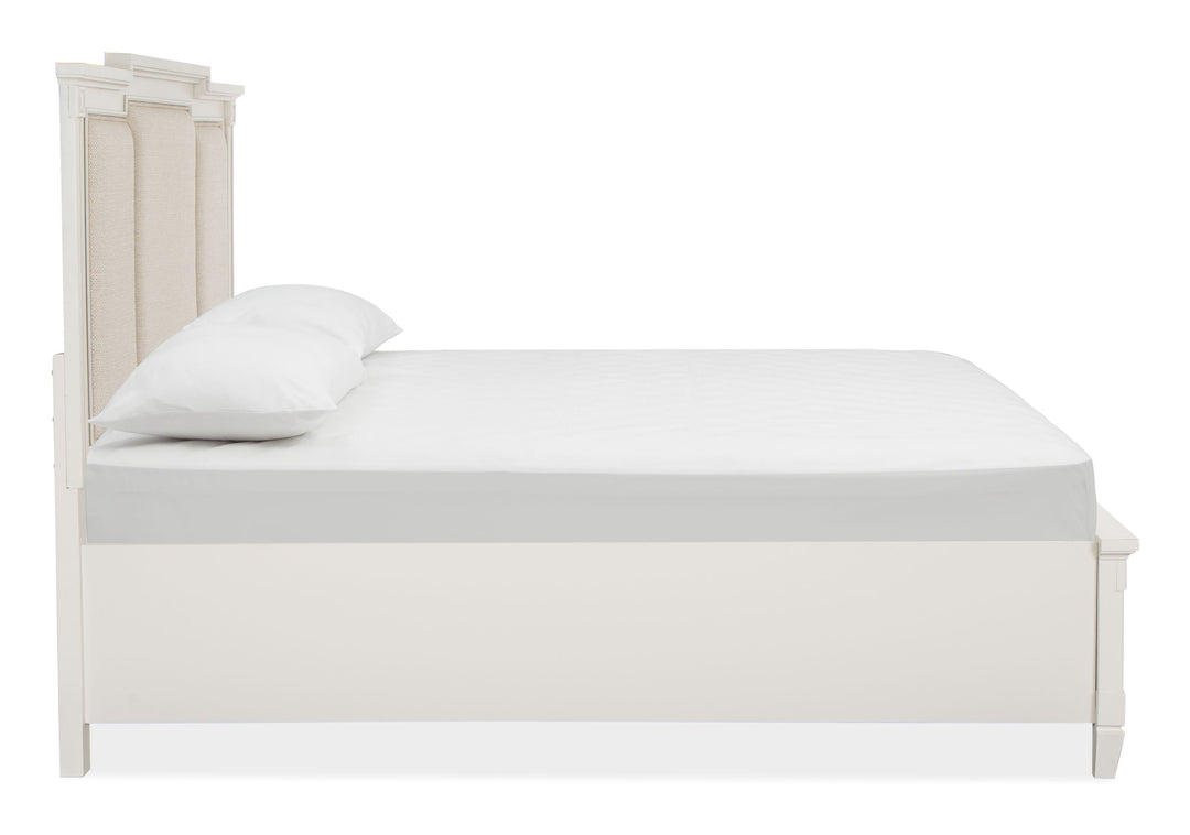 Willowbrook Egg Shell White Queen Panel Upholstered Storage Bed - B5324-55A