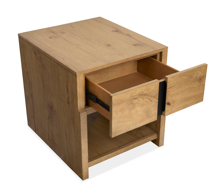 Ripley Rustic Caramel And Dark Bronze Rectangular End Table - T6421-03