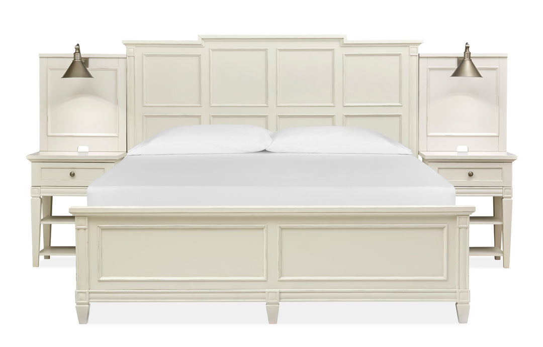 Willowbrook Egg Shell White King Wall Panel Bed - B5324-64B