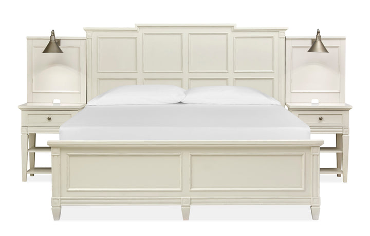 Willowbrook Egg Shell White King Wall Panel Bed - B5324-64B