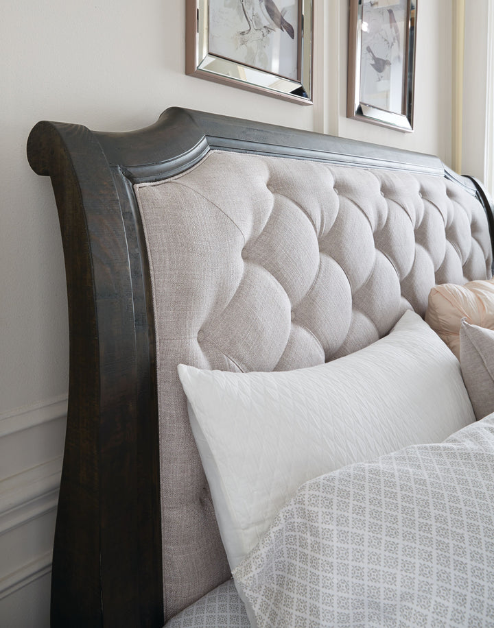 Bellamy Peppercorn King Sleigh Storage Bed - B2491-63