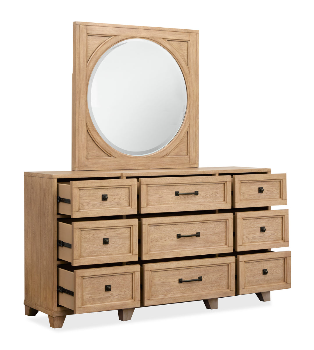 Coventry Honey Wheat Drawer Dresser With Square Mirror - B6480-2041